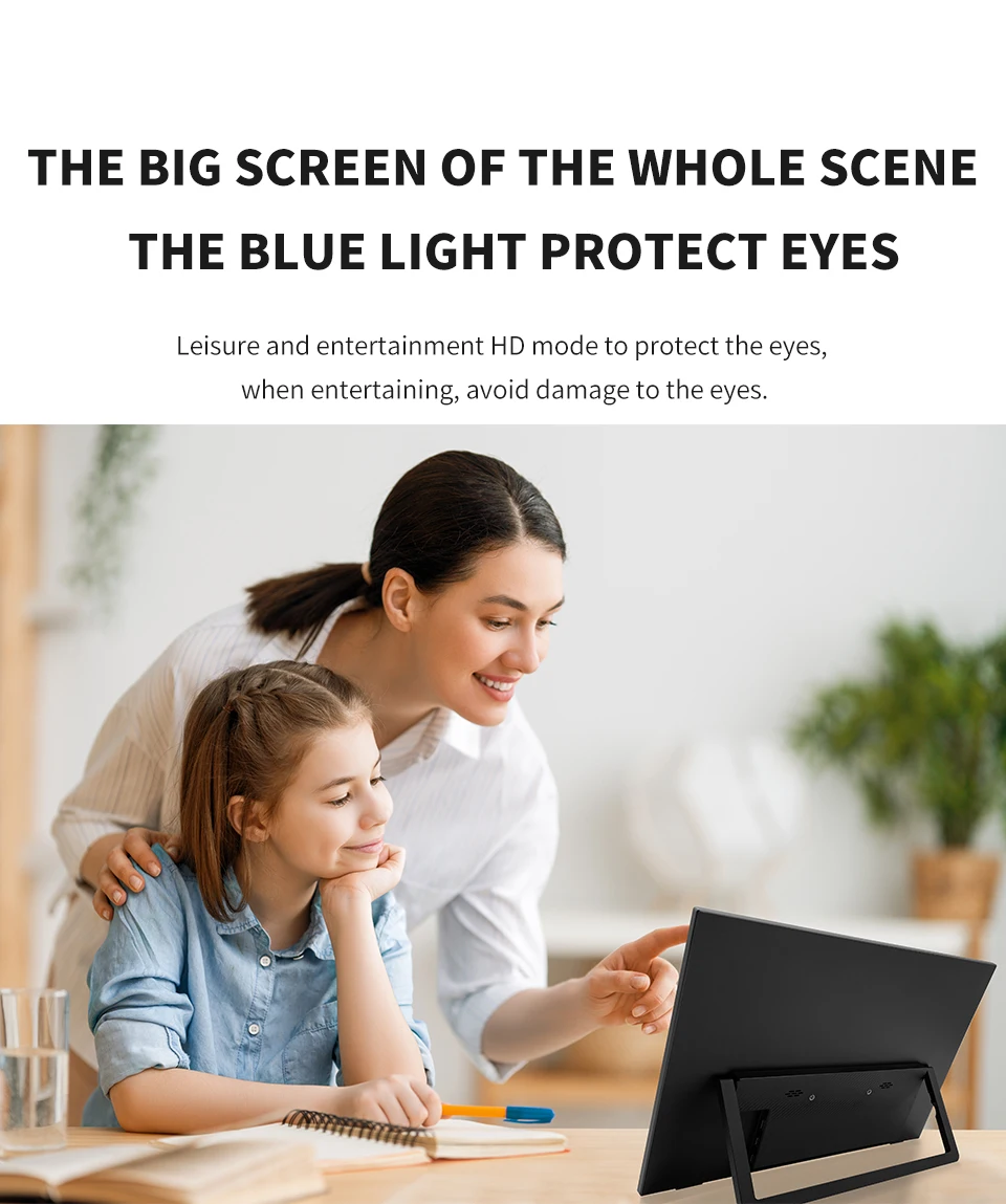 HGFRTEE 15.6inch Portable Monitor FHD-IPS Panel Second Screen for Laptop Gaming Extended Display with Type C HDMI HGFRTEE 15.6inch Portable Monitor FHD-IPS Panel Second Screen for Laptop Gaming Extended Display with Type C HDMI