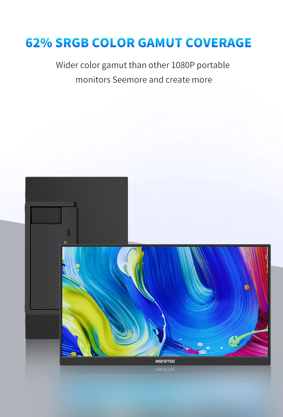 HGFRTEE 15.6inch Portable Monitor FHD-IPS Panel Second Screen for Laptop Gaming Extended Display with Type C HDMI HGFRTEE 15.6inch Portable Monitor FHD-IPS Panel Second Screen for Laptop Gaming Extended Display with Type C HDMI