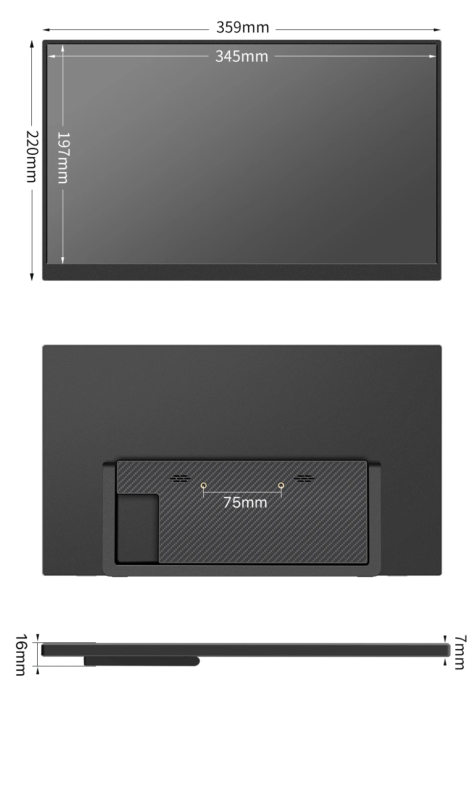 HGFRTEE 15.6inch Portable Monitor FHD-IPS Panel Second Screen for Laptop Gaming Extended Display with Type C HDMI HGFRTEE 15.6inch Portable Monitor FHD-IPS Panel Second Screen for Laptop Gaming Extended Display with Type C HDMI