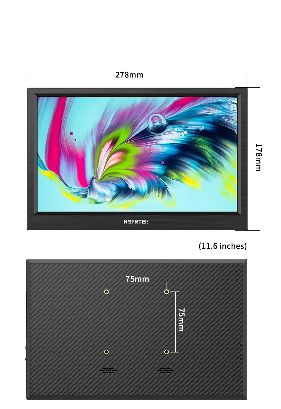 HGFRTEE 11.6inch Portable Monitor Gaming Extended Monitor HDMI-Compatible Laptop second screen For Switch/PS4/Raspberry Pi HGFRTEE 11.6inch Portable Monitor Gaming Extended Monitor HDMI-Compatible Laptop second screen For Switch/PS4/Raspberry Pi