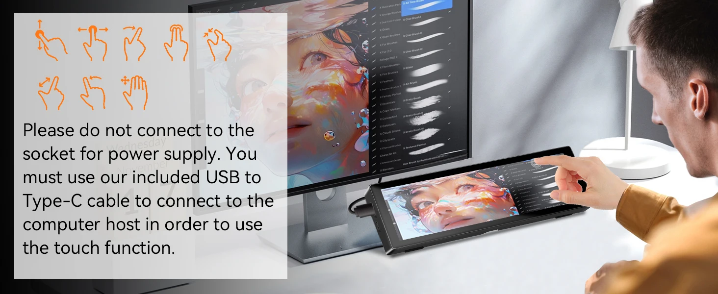 8.8 inch HDMI Touch Long Wide Monitor With Case PC Temperature Display PC Sensor Panel Display Small Extender Monitor 8.8 inch HDMI Touch Long Wide Monitor With Case PC Temperature Display PC Sensor Panel Display Small Extender Monitor