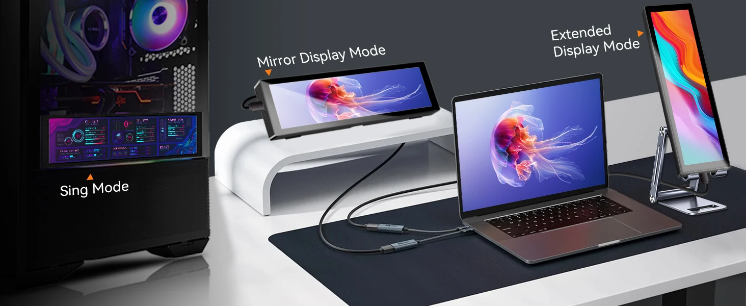 8.8 inch HDMI Touch Long Wide Monitor With Case PC Temperature Display PC Sensor Panel Display Small Extender Monitor 8.8 inch HDMI Touch Long Wide Monitor With Case PC Temperature Display PC Sensor Panel Display Small Extender Monitor