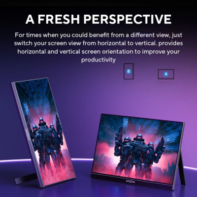 ARZOPA 16.1 inch 100% sRGB 144Hz Gaming Monitor Portable Laptop Display with Type C Mini HDMI For PS4/5 Steam Deck Switch PC Mac - Image 3
