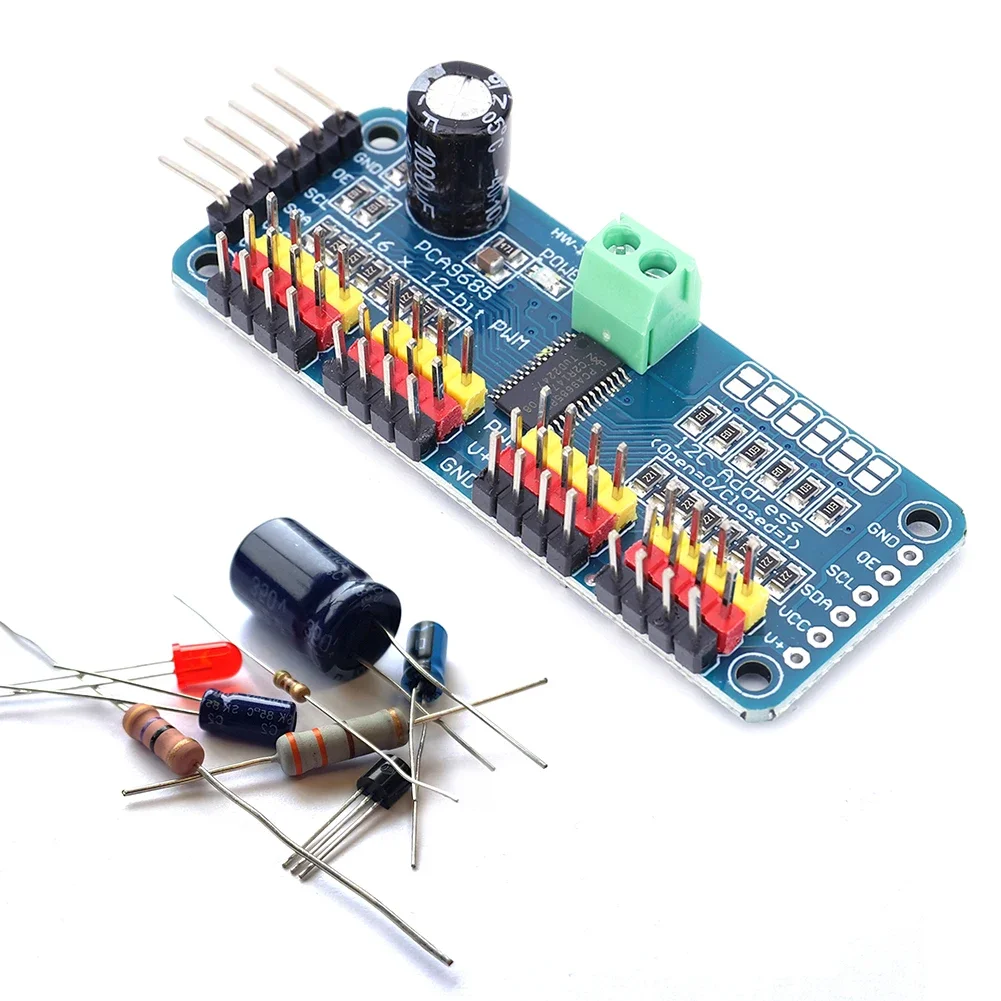 1-10PCS PCA9685 Robot Controller IIC Interface 16 Channel 12-Bit PWM Servo Motor Driver Board for Arduino Robot/ Raspberry Pi