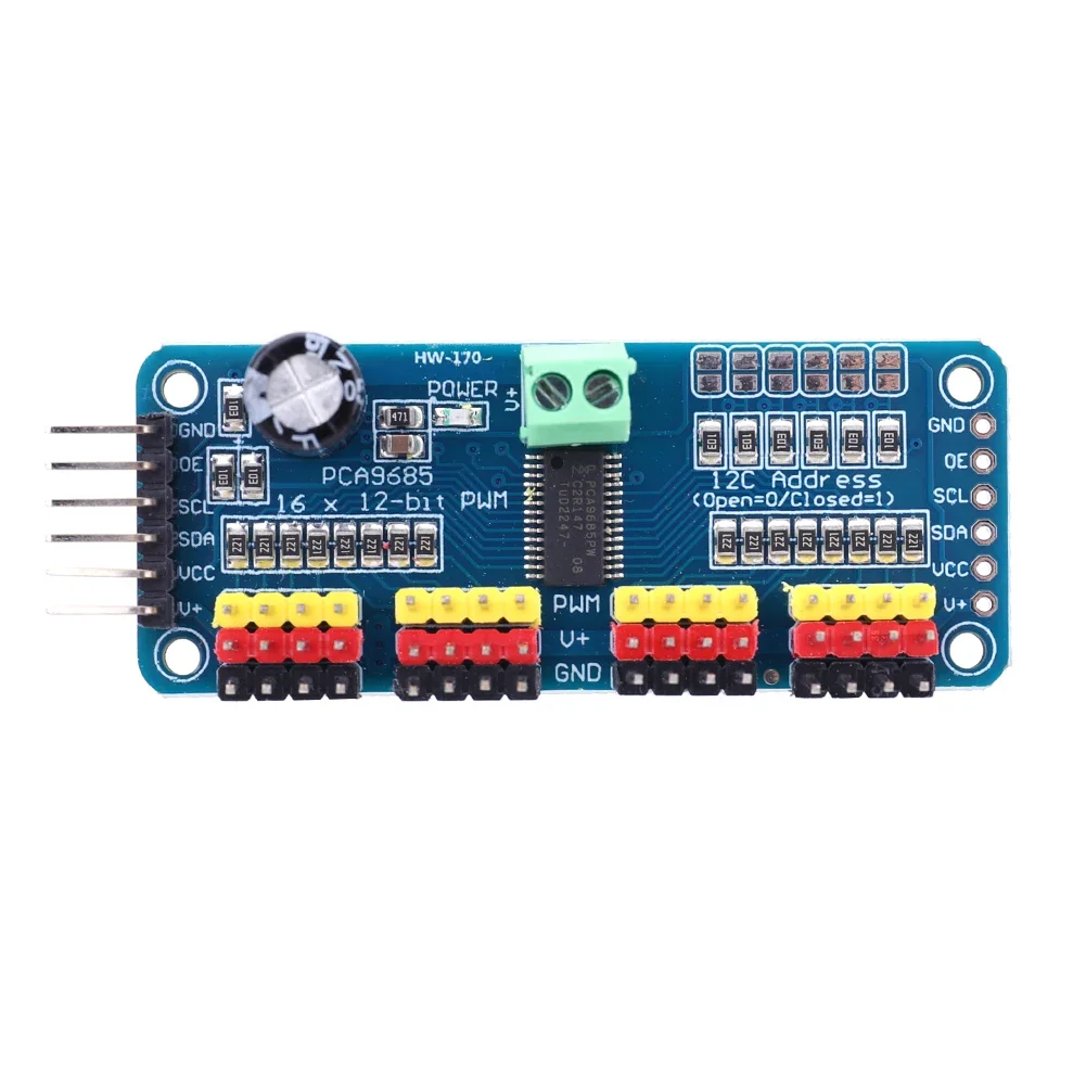 1-10PCS PCA9685 Robot Controller IIC Interface 16 Channel 12-Bit PWM Servo Motor Driver Board for Arduino Robot/ Raspberry Pi