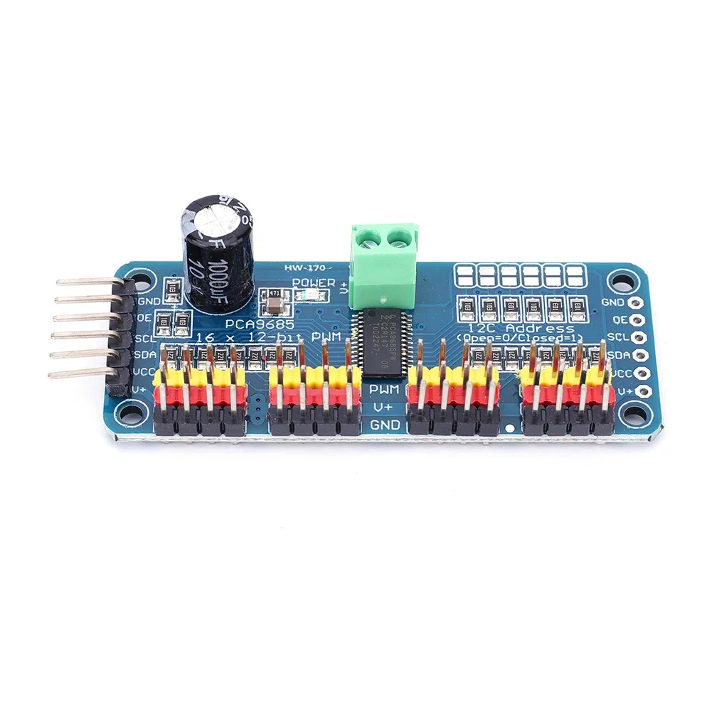 1-10PCS PCA9685 Robot Controller IIC Interface 16 Channel 12-Bit PWM Servo Motor Driver Board for Arduino Robot/ Raspberry Pi