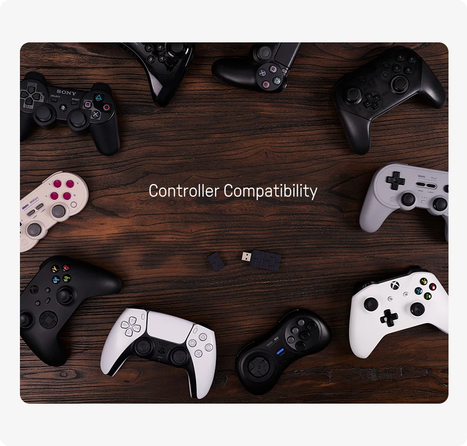 8BitDo USB Wireless Bluetooth Adapter 2 for Nintendo Switch PS3 PS5 Xbox JoyCon Controller Windows Mac Raspberry Pi 8BitDo USB Wireless Bluetooth Adapter 2 for Nintendo Switch PS3 PS5 Xbox JoyCon Controller Windows Mac Raspberry Pi