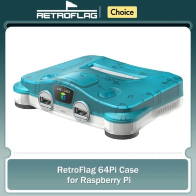RetroFlag 64Pi Case Compatible with Raspberry Pi 5 Dual USB Ports, SD Card Storage for Raspberry Pi with Safe Shutdown and Reset