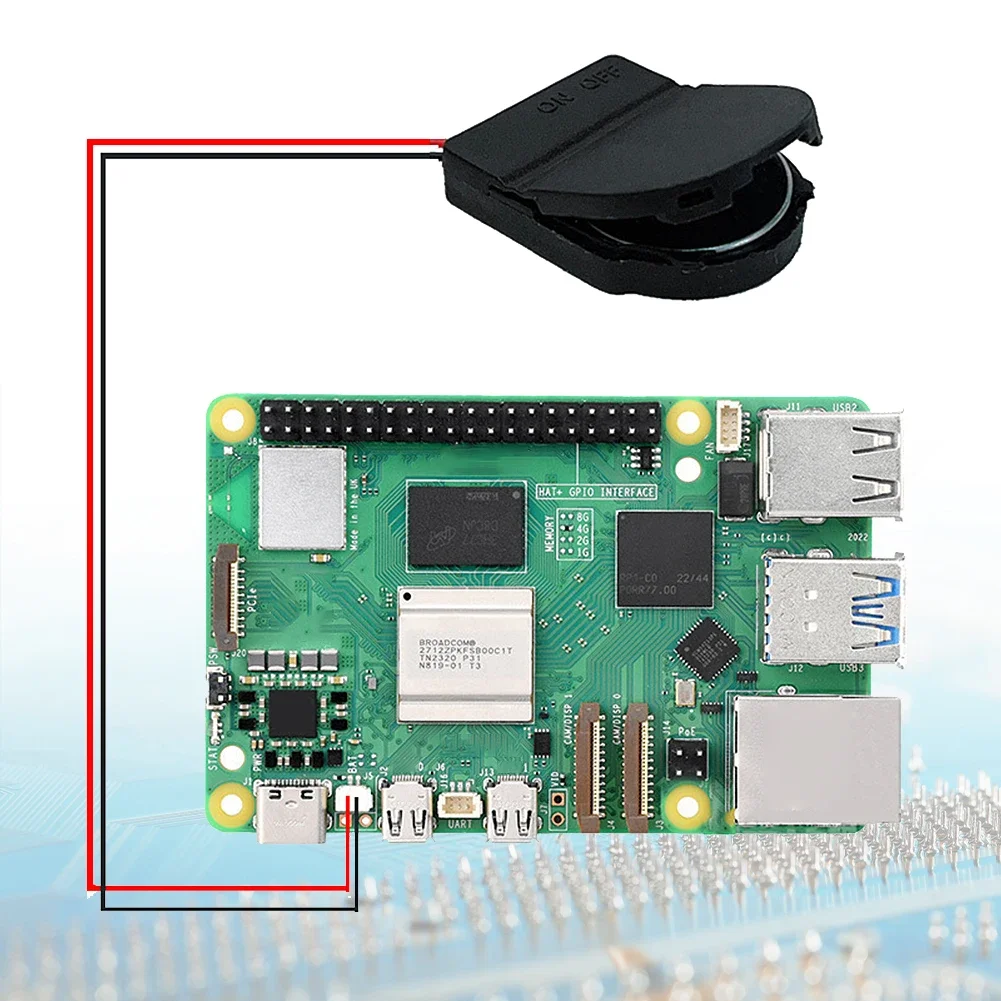 1-10x For Raspberry Pi 5 RTC Battery Box Real Time Clock Holder with Battery/without Battery RTC Clock Battery Kit for RPI 5 Pi5