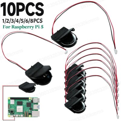 1-10x For Raspberry Pi 5 RTC Battery Box Real Time Clock Holder with Battery/without Battery RTC Clock Battery Kit for RPI 5 Pi5