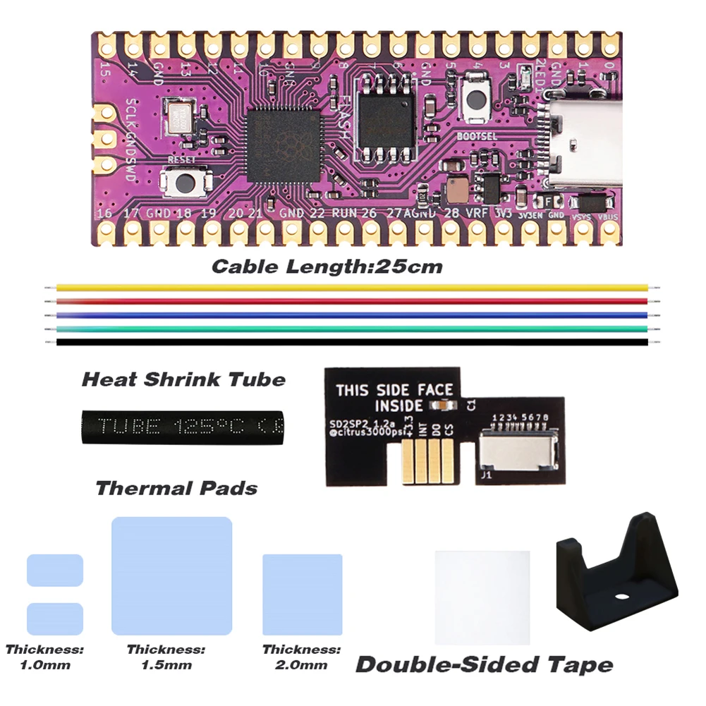 For Raspberry Pi Pico Board Picoboot IPL Replacement Modchip and SD2SP2 Adapter Card Reader For Nintendo GameCube Game Console