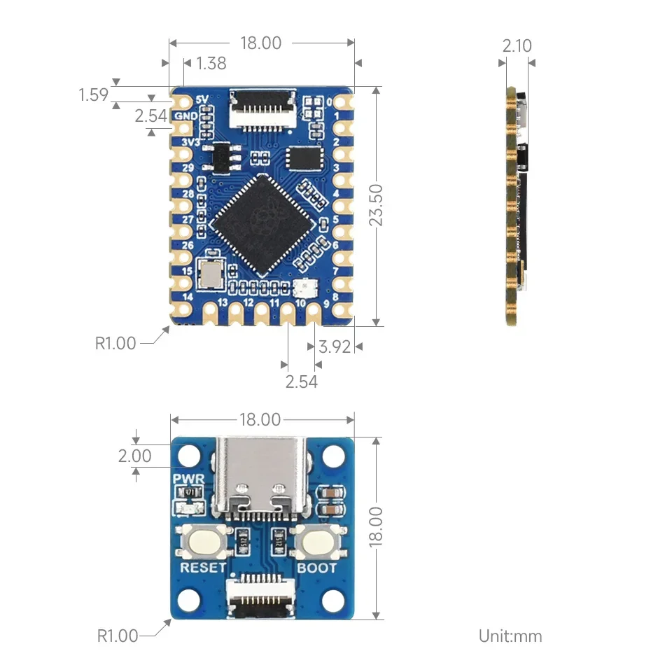 10-100pcs RP2040 raspberry pi PICO Development Board with On-board RP2040 Chip USB Port Adapter Increased resistance