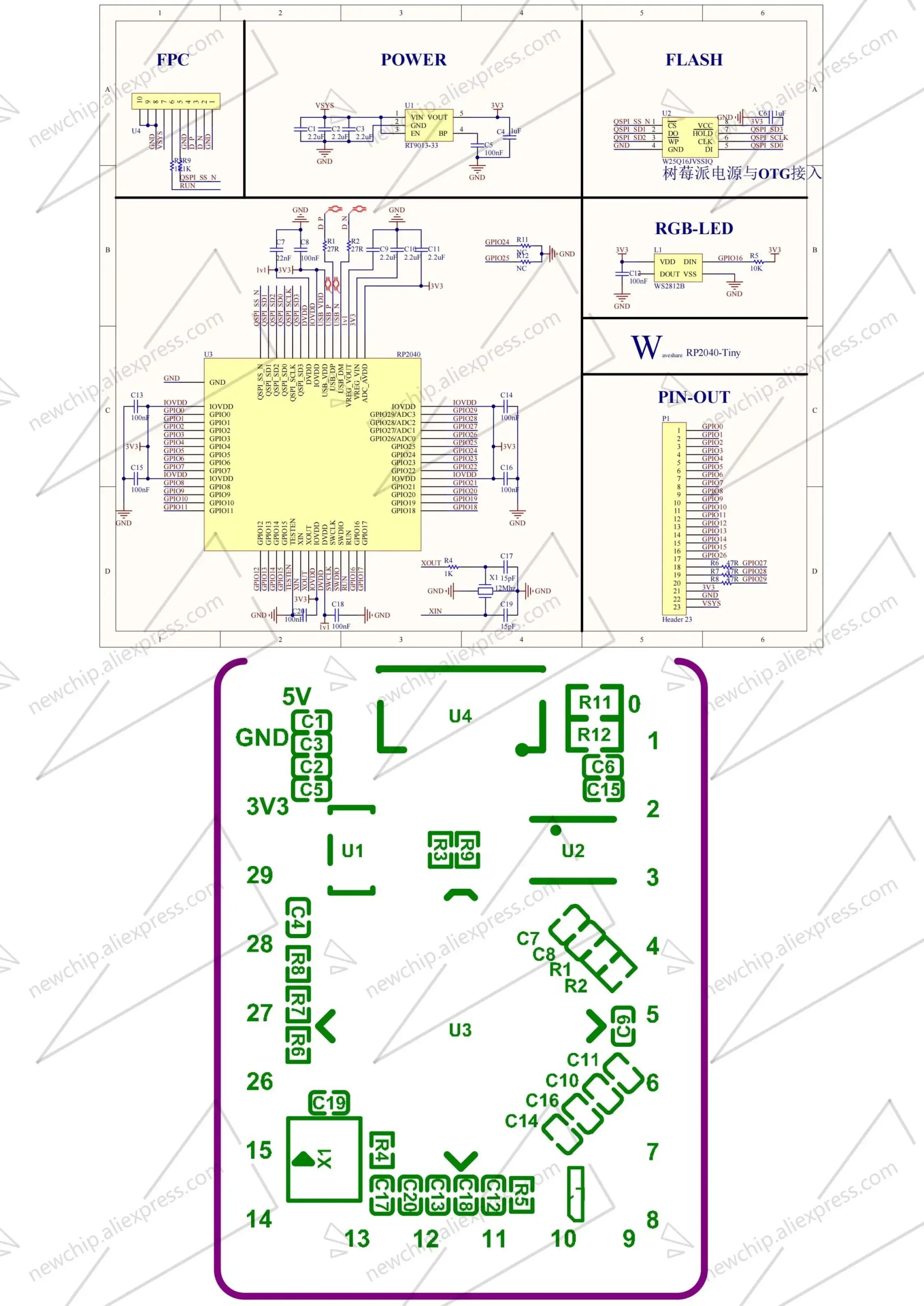 10-100pcs RP2040 raspberry pi PICO Development Board with On-board RP2040 Chip USB Port Adapter Increased resistance