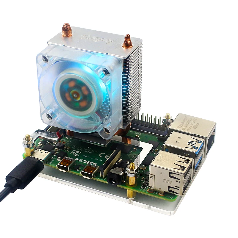 52Pi Raspberry Pi 4 ICE Tower RGB Cooling Fan Copper Tube Cooler Optional Acrylic Case Power Supply for Pi 4B 3B+ 3B 52Pi Raspberry Pi 4 ICE Tower RGB Cooling Fan Copper Tube Cooler Optional Acrylic Case Power Supply for Pi 4B 3B+ 3B
