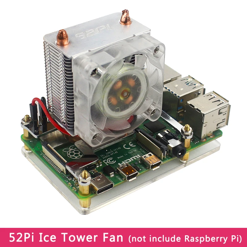 52Pi Raspberry Pi 4 ICE Tower RGB Cooling Fan Copper Tube Cooler Optional Acrylic Case Power Supply for Pi 4B 3B+ 3B 52Pi Raspberry Pi 4 ICE Tower RGB Cooling Fan Copper Tube Cooler Optional Acrylic Case Power Supply for Pi 4B 3B+ 3B