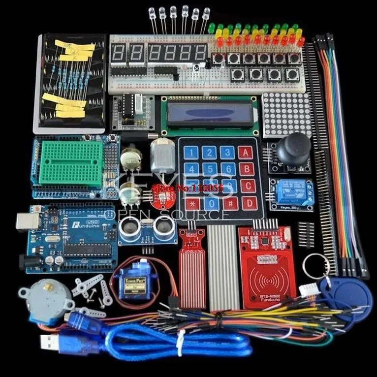 Starter Kit for Arduino Uno R3 - Uno R3 Breadboard and holder Step Motor / Servo /1602 LCD / jumper Wire/ UNO R3 Starter Kit for Arduino Uno R3 - Uno R3 Breadboard and holder Step Motor / Servo /1602 LCD / jumper Wire/ UNO R3