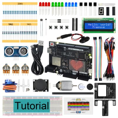 Freenove Super Starter Kit for Arduino UNO R4 V5 WiFi Mini, Arm Cortex-M4, 305-Page Detailed Tutorial, 172 Items, 60 Projects
