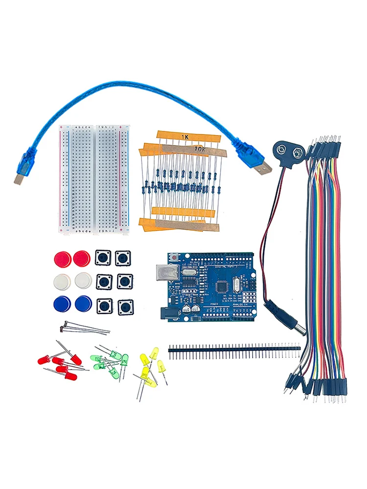 DIY Electronic Starter Kit for UNO R3 Arduino Circuit Board Electronics 12-in-1 Programmable Engineering Coding Education STEAM
