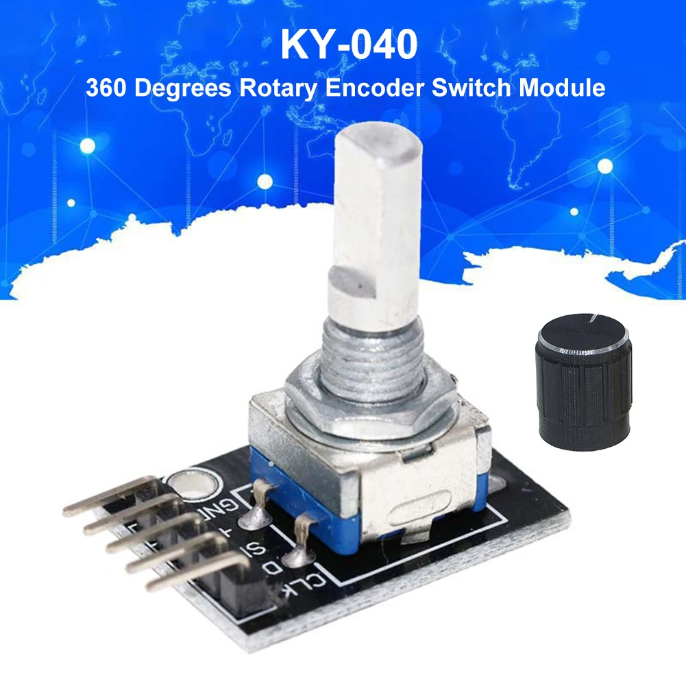 1-10PCS 360 Degree Rotary Encoder Module KY-040 Brick Sensor Development Board with Knob Cap Potentiometer KIT DIY for Arduino