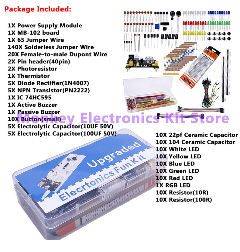 830-bread board resistance potentiometer jumper LED electronic kit is suitable for  R3 compatible arduino Getting started kit