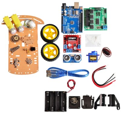 Motor Smart Robot Car Chassis Kit Speed Encoder Battery Box 2WD 4WD For Arduino Free Shipping - Image 2