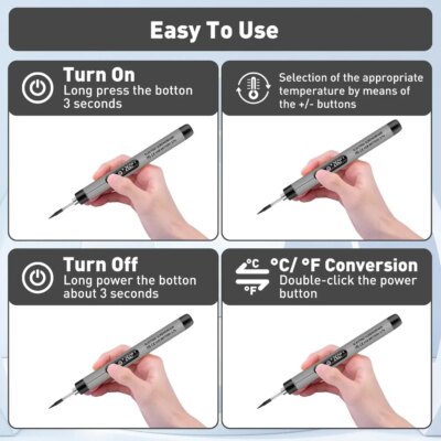 1000mAh USB LED Digital Electric Soldering Iron Kit Mini Cordless Adjustable Temperature 300-450℃ Smart Welding Solder Tool - Image 6