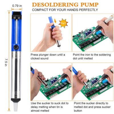 JCD Adjustable Temperature LCD Soldering iron kit 110V 220V 80W Solder welding tools soldering tips wire Desoldering Pump Heater - Image 5