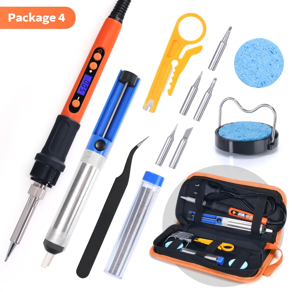 Silverflo Electric soldering iron Kit Set 100W LCD Digital Display Adjustable Temperature Soldering Iron 220V/110V Welding Tools