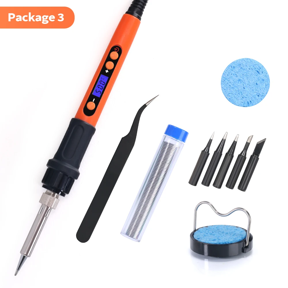 Silverflo Electric soldering iron Kit Set 100W LCD Digital Display Adjustable Temperature Soldering Iron 220V/110V Welding Tools