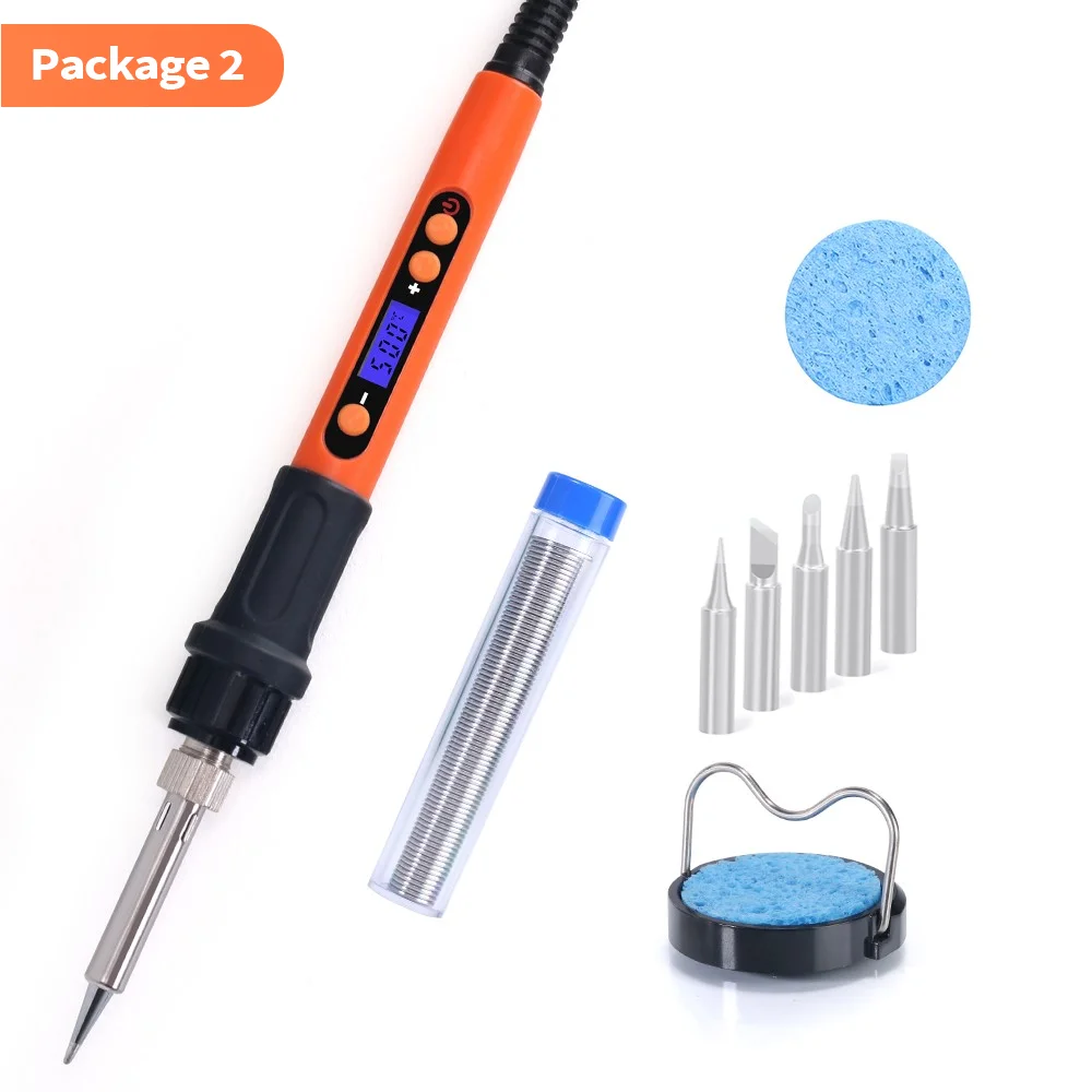 Silverflo Electric soldering iron Kit Set 100W LCD Digital Display Adjustable Temperature Soldering Iron 220V/110V Welding Tools