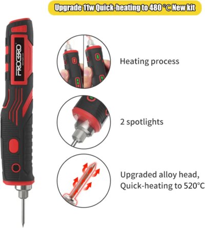 FROGBRO Cordless Soldering Iron 1800mAh Rechargeable Soldering Tool Professional Portable Welding Tool Electronic Soldering Kit - Image 2