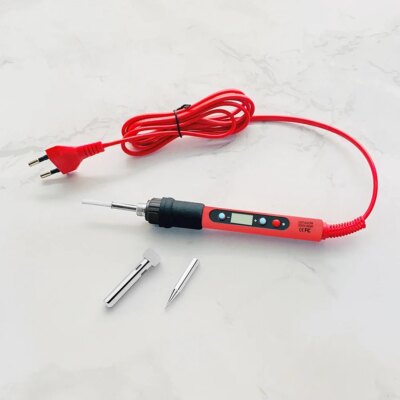 80W Soldering Iron Kit Adjustable Temperature LCD Solder Welding Tools Ceramic Heater Soldering Tips Tweezers Soldering Wire - Image 5