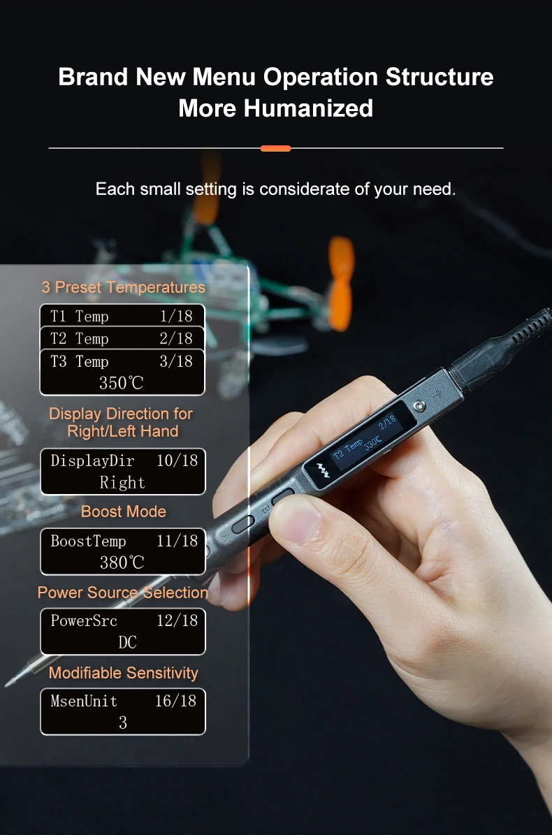 MINIWARE TS101 Digital Display Electric Soldering Iron High Power Welding Pen Internal Heating Household Welding Repair Kits