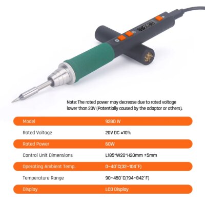 Silverflo 928D-IV Soldering Station Micro Soldering Iron USB-C Charging soldering iron Kit with Sleep Mode for Precision Welding - Image 2