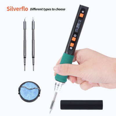 Silverflo 928D-IV Soldering Station Micro Soldering Iron USB-C Charging soldering iron Kit with Sleep Mode for Precision Welding