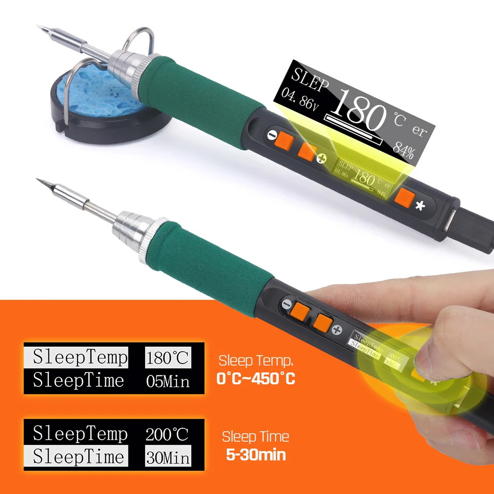 Silverflo 928D-IV Soldering Station Micro Soldering Iron USB-C Charging soldering iron Kit with Sleep Mode for Precision Welding