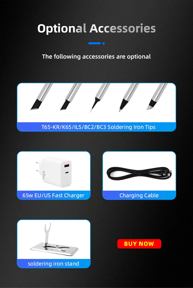 ALIENTEK T65 Soldering Iron Adjustable Temperature Smart Electric 65W Fast Heat Portable Digital Welding Station Original Kit
