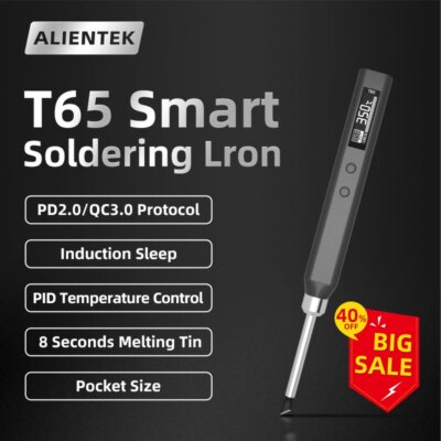 ALIENTEK T65 Soldering Iron Adjustable Temperature Smart Electric 65W Fast Heat Portable Digital Welding Station Original Kit - Image 2