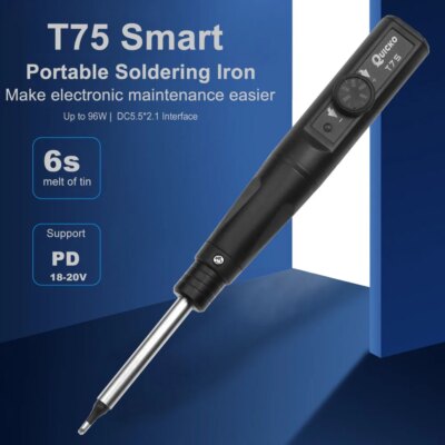 Quicko Electric Soldering Iron Kit T75 96W Repair Tool Welding Solder Rework Station Heat Pencil Smart Portable Solder Iron Tips - Image 2