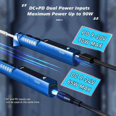 TS101 Blue Smart Soldering Iron BC2 Tip 90W Portable DC USB-C Interface For Welding Tools Constant Adjustable Temperature TS 100 - Image 3