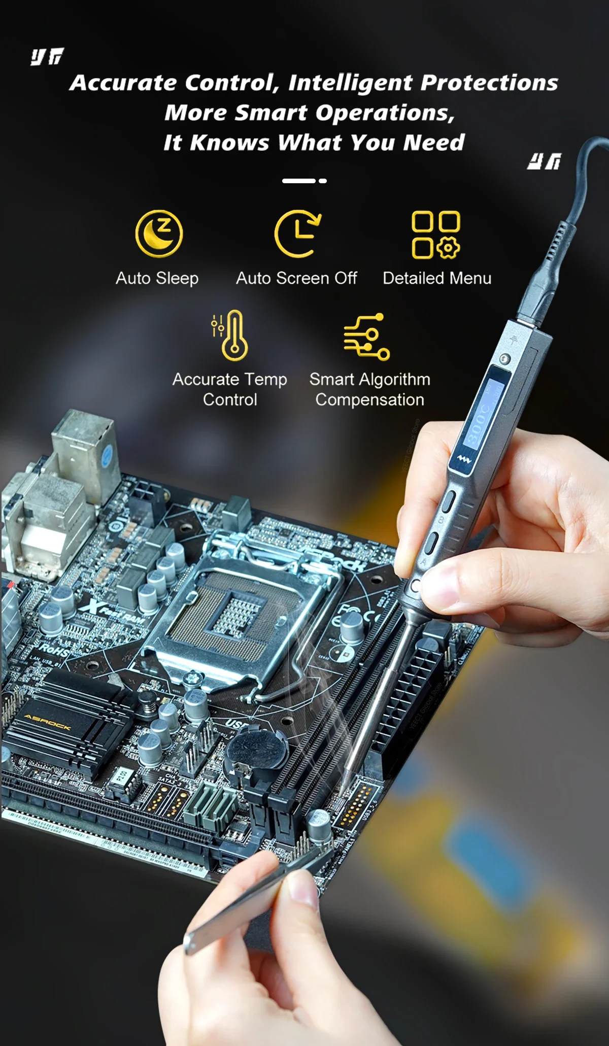 Original TS101 Soldering Iron Electric 65W Temperature Adjustable Programming TS100 Soldering Iron New Upgrade With PD Plug Kit