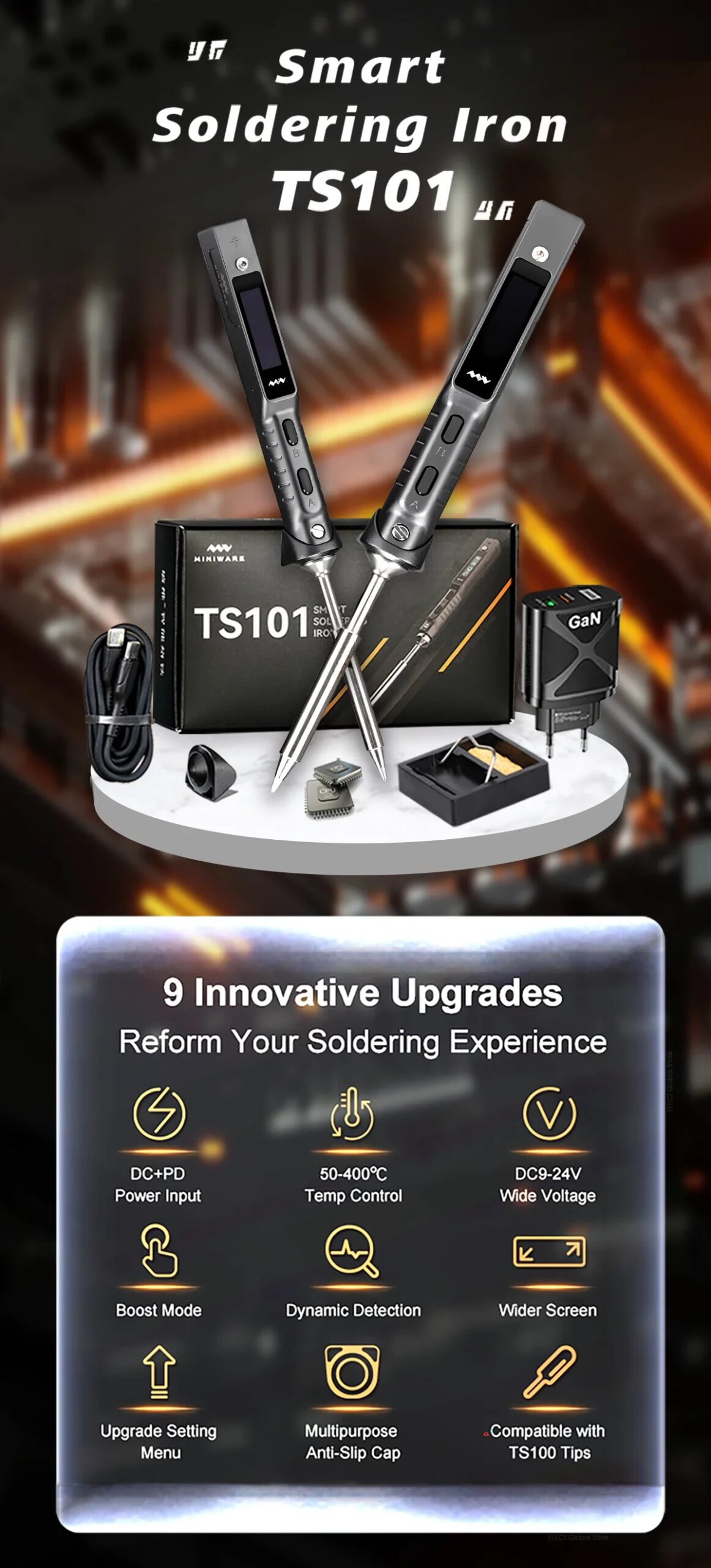 Original TS101 Soldering Iron Electric 65W Temperature Adjustable Programming TS100 Soldering Iron New Upgrade With PD Plug Kit