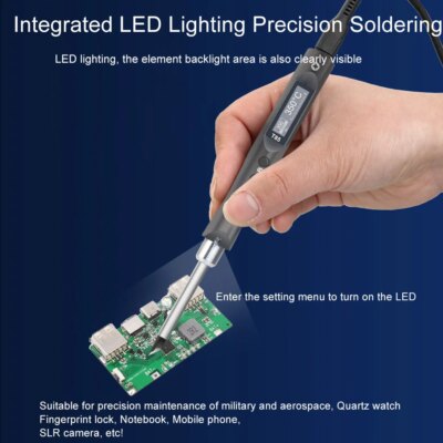 QUECOO Electric Soldering Iron Kit T85 96W Repair Tool Welding Solder Rework Station Heat Pencil Smart Portable Solder Iron Tips - Image 3