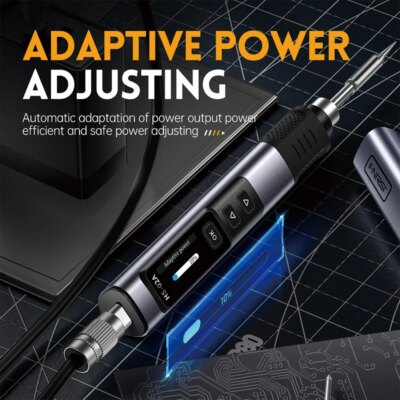 FNIRSI HS-02 Smart Electric Soldering Iron 100-450℃ Temp Adjustable PD 65W Portable Welding Rework Station Solding Irons Kit - Image 4