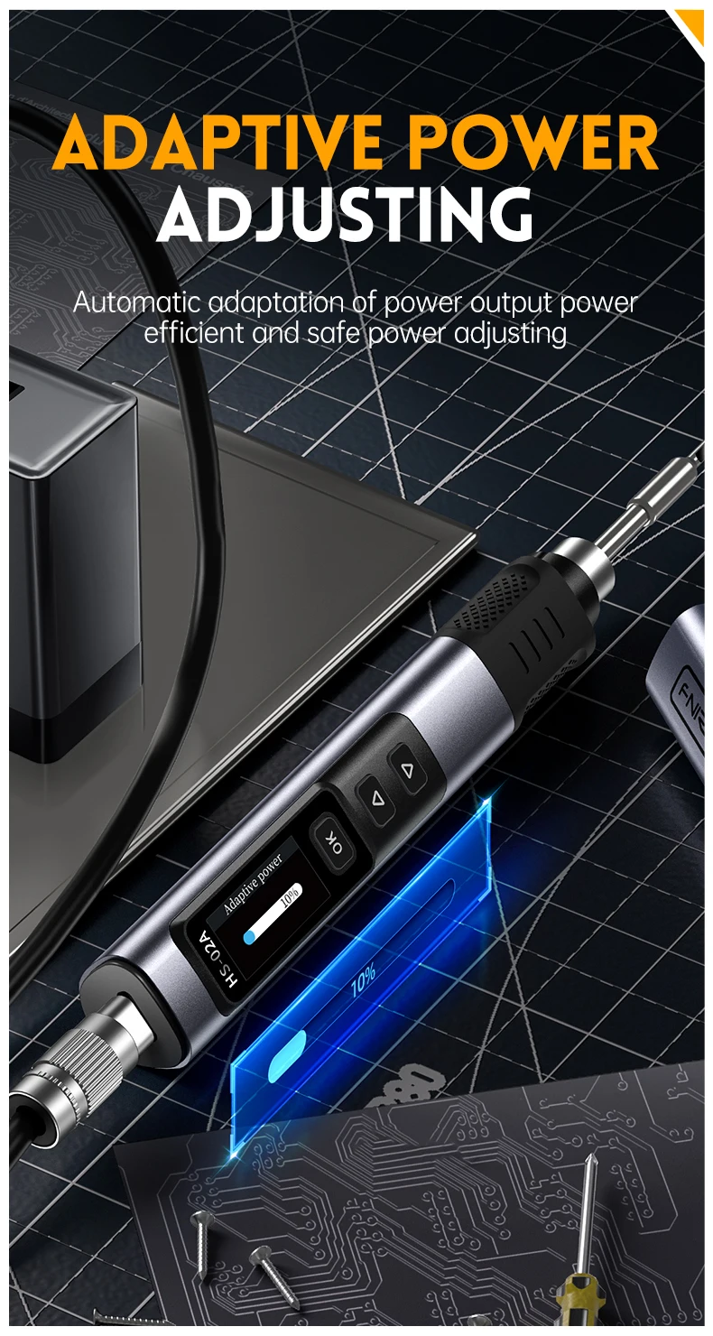 FNIRSI HS-02 Smart Electric Soldering Iron 100-450℃ Temp Adjustable PD 65W Portable Welding Rework Station Solding Irons Kit