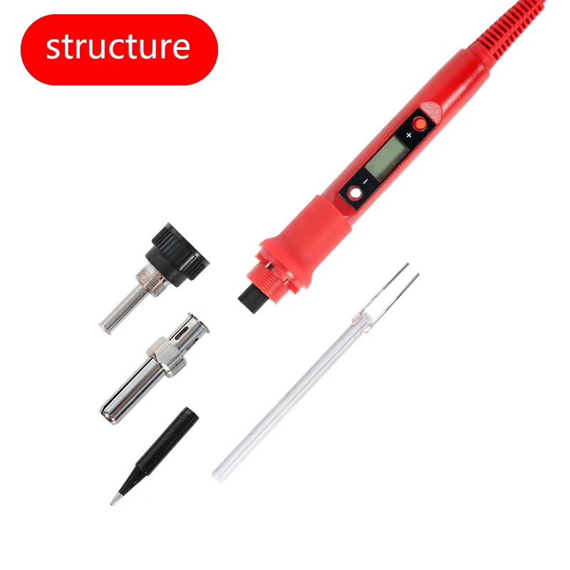 Red Soldering Iron Kit Adjustable Temperature 110V 220V 80W Soldering Iron Kit With ESD Heat Insulation Working Mat Welding Tool