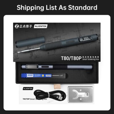 ALIENTEK T80/T80P Adjustable Soldering Iron 100W Temperature Fast Heat Portable Electric Digital Welding Station Kit C245 C210 - Image 5