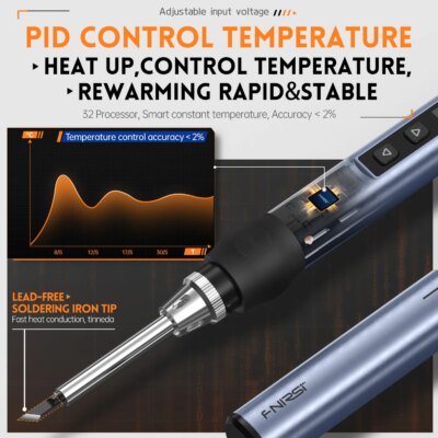 FNIRSI HS-01 Adjustable Temperature Soldering Iron DC 24V 80-420℃ Welding Solder Rework Station PD 65W Portable Repair Tool - Image 3