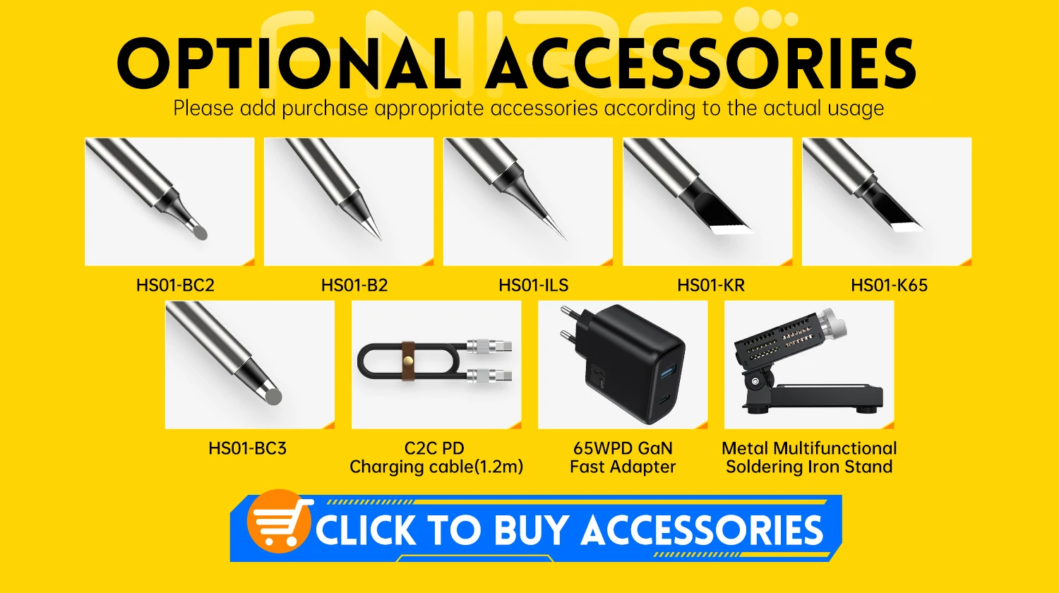 FNIRSI HS-01 Adjustable Temperature Soldering Iron DC 24V 80-420℃ Welding Solder Rework Station PD 65W Portable Repair Tool