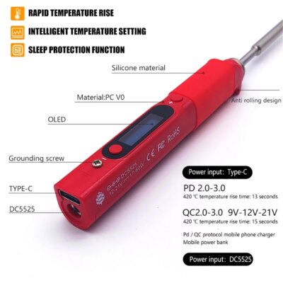 Pine64 CN Version Pinecil V1 Soldering Iron Portable Programable Welding Tools Adjustable Temperature Digital Solder Station - Image 4